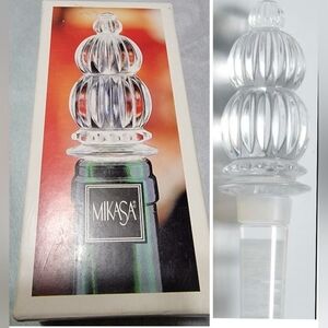 New Vintage Mikasa Wine Bottle Stopper Monterey Lead Crystal Austria